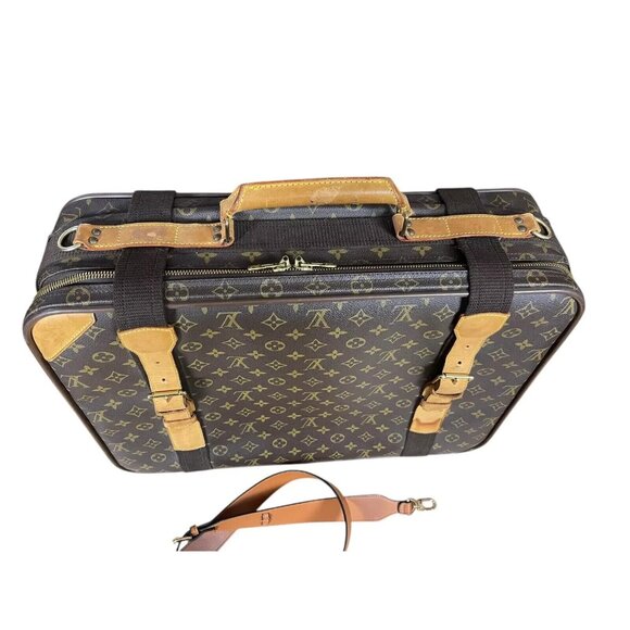 Louis Vuitton Monogram 21" Canvas Satellite 53 Soft Suitcase Leather LV Travel - Picture 8 of 16